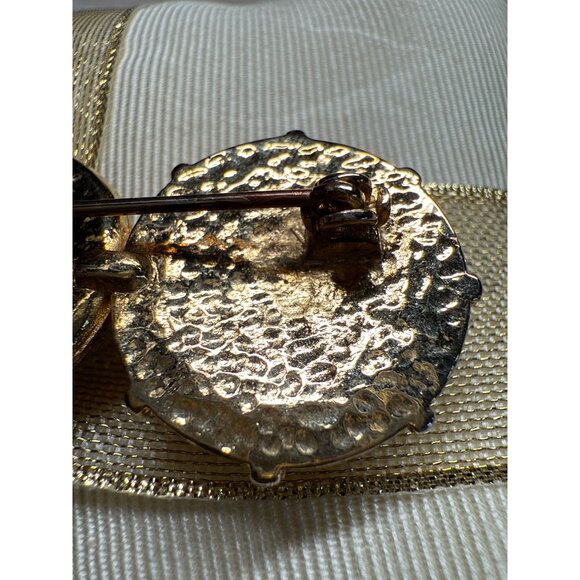 Vintage Nautical-Themed Gold-Tone Brooch Pin Trio Anchor Compass & Sailboat - Picture 9 of 10